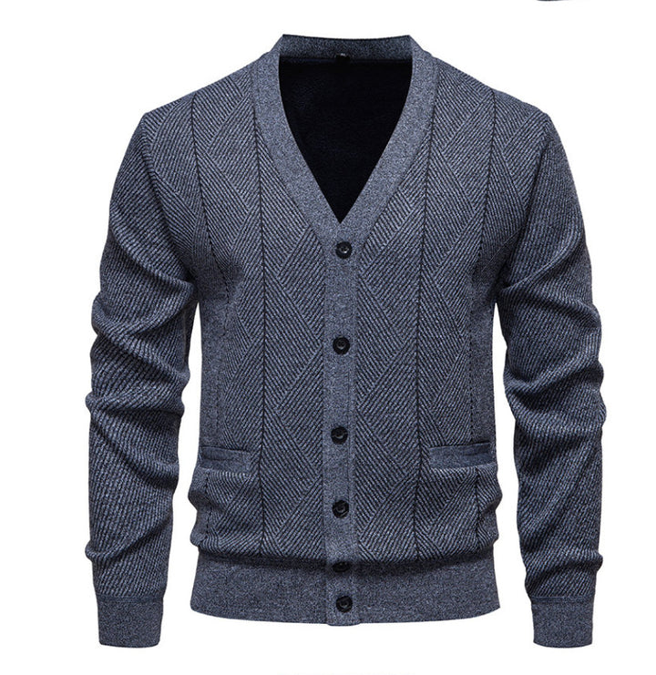 Men's fashionable cardigan with unique diamond pattern Lisslune