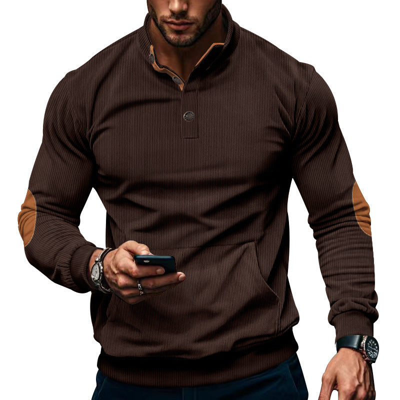 Men's sporty sweater with practical button closure and comfortable fit Lisslune