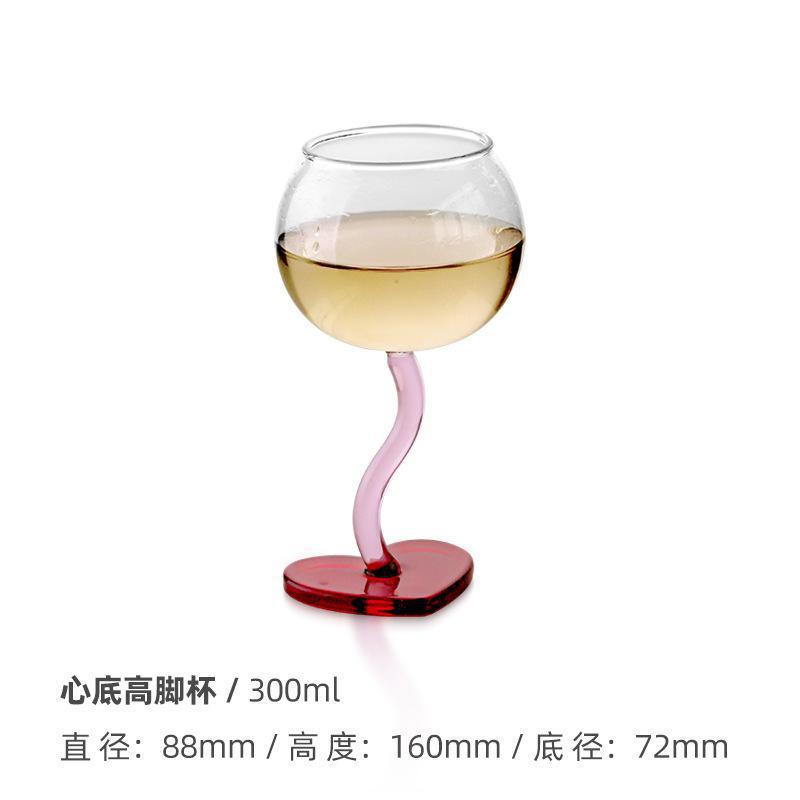 Rynx | Autumn Apartment Decor Creative Romantic Love Glass Goblet High-Quality Wine Goblet Design Sense Engagement Gift Goblet