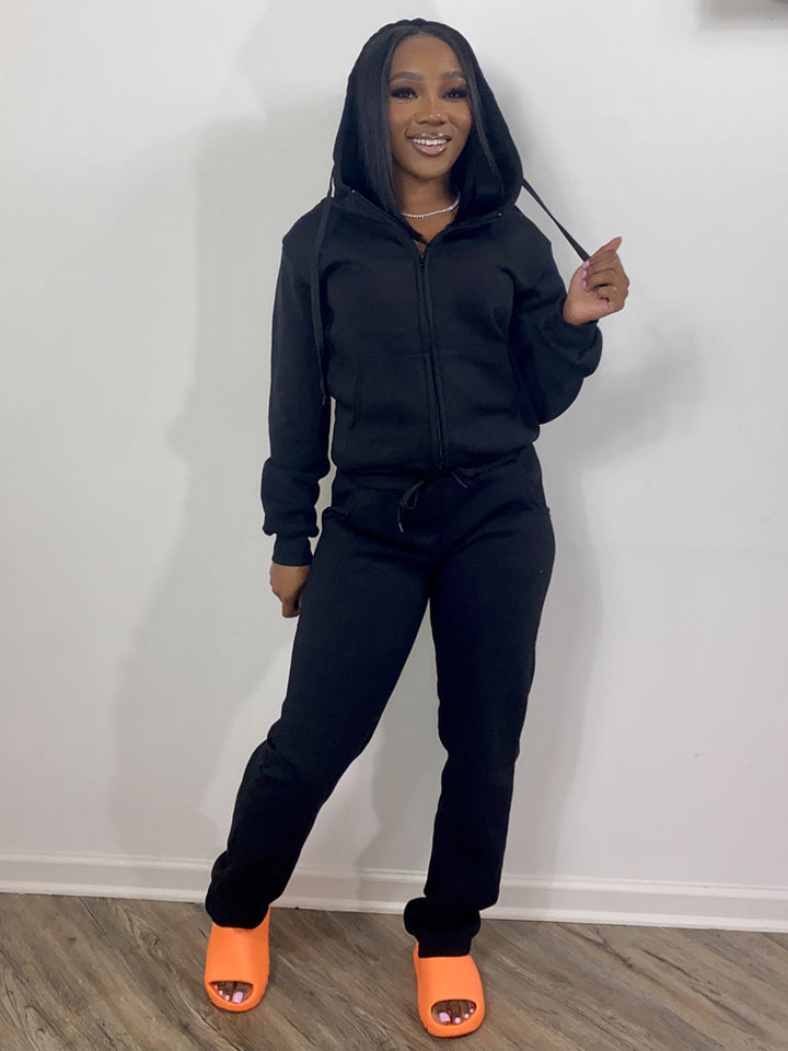 Women’s sporty leisure suit set with full zip Lisslune