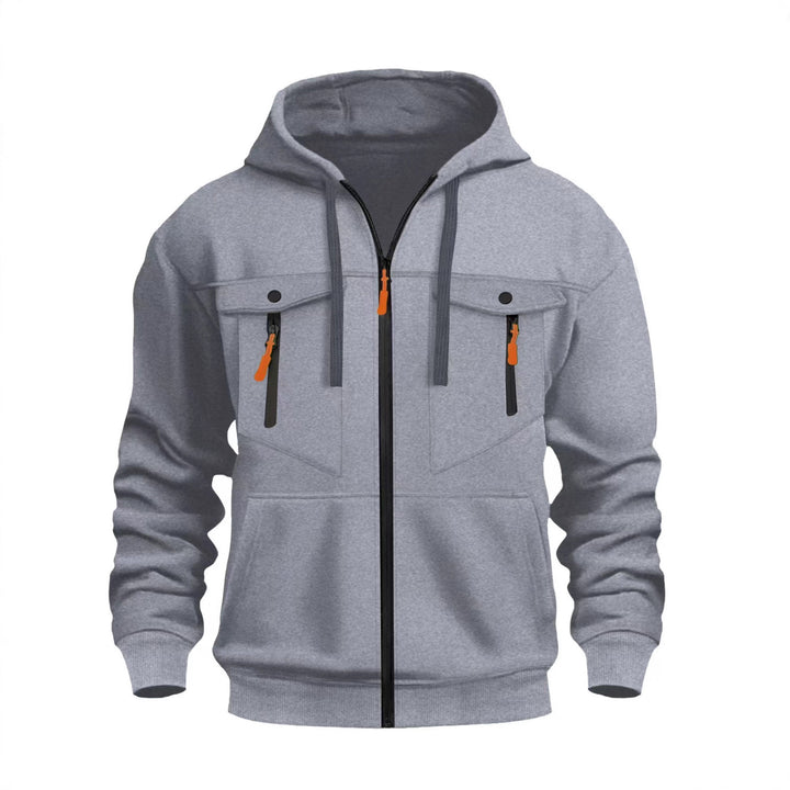 Men's practical hoodie jacket with functional zip pockets and sporty design Lisslune