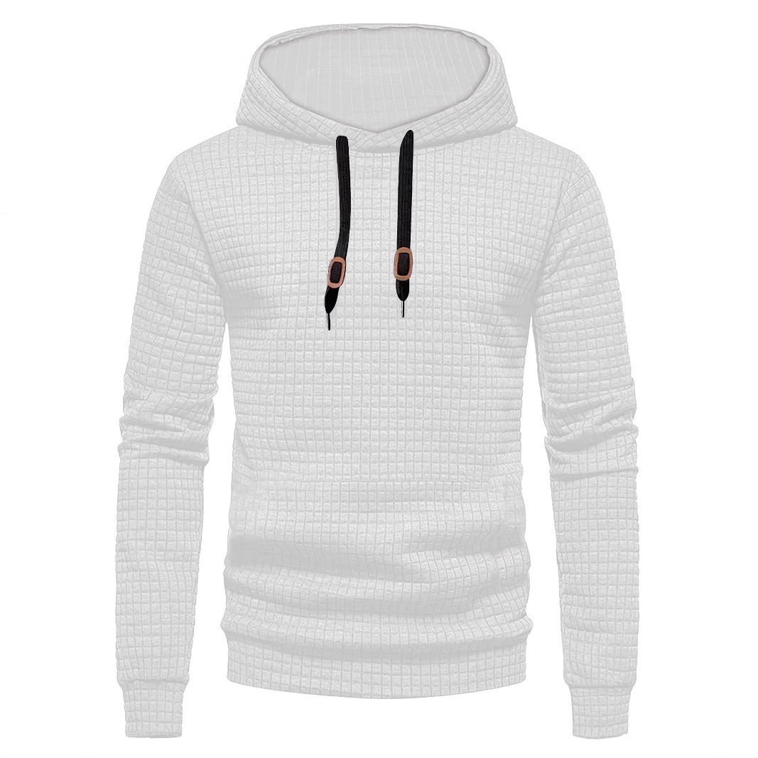 Men's design hoodie with high collar and textured fabric Lisslune