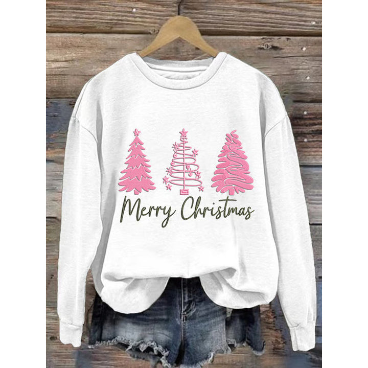 Women comfortable Christmas sweatshirt with festive print Lisslune