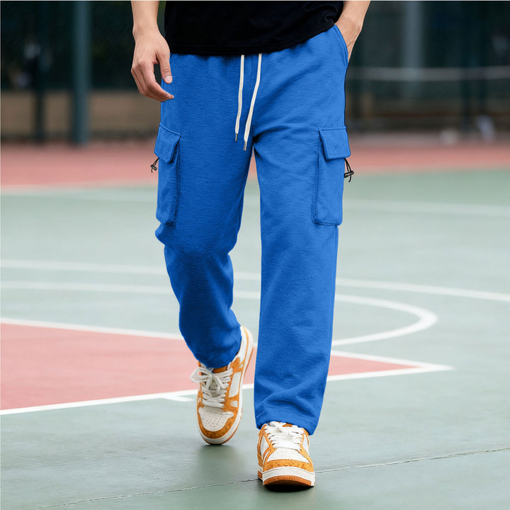 Men's cargo pants with elastic waistband and practical side pockets Lisslune