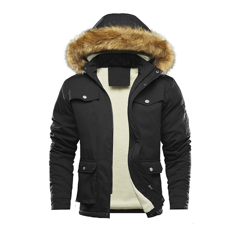 Men's insulated winter jacket with detachable hood and lining Lisslune