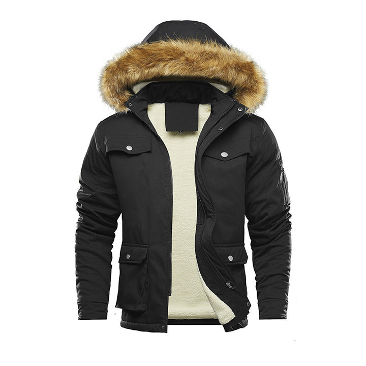 Men's insulated winter jacket with detachable hood and lining Lisslune