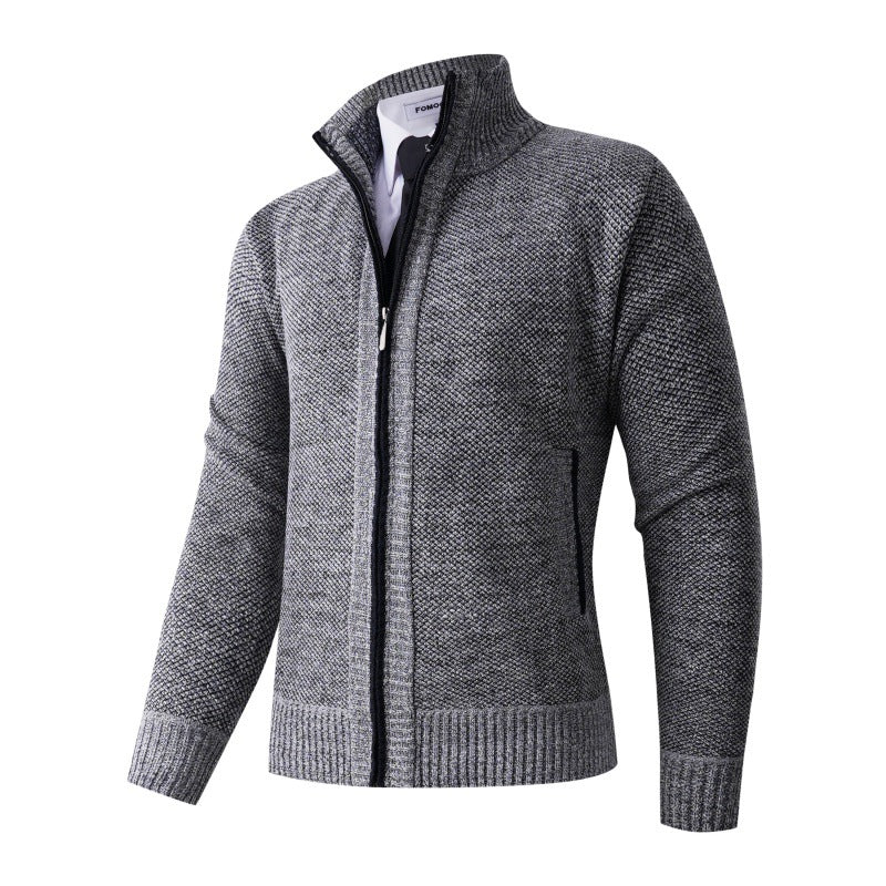 Men's stylish cardigan with high collar and practical pockets Lisslune