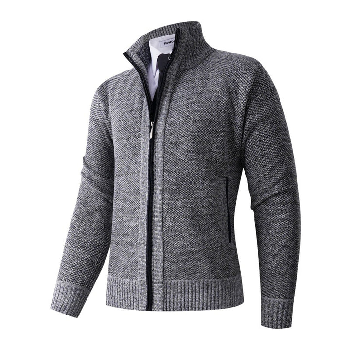 Men's stylish cardigan with high collar and practical pockets Lisslune