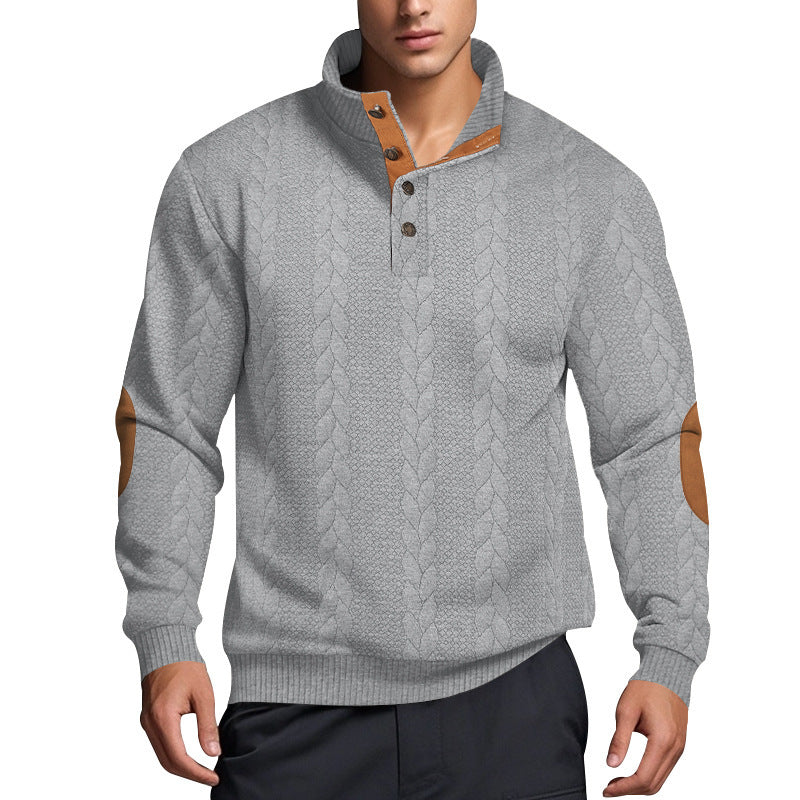 Men's knit sweater with high collar and textured pattern Lisslune