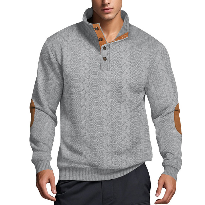 Men's knit sweater with high collar and textured pattern Lisslune