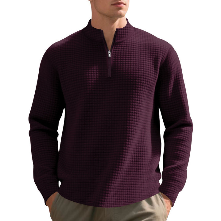 Men's functional sweater with stand-up collar and modern zipper Lisslune
