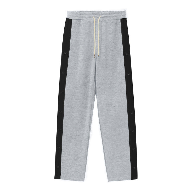 Men's sporty training pants with button design and elastic waistband Lisslune