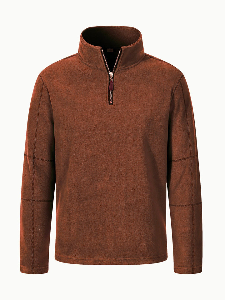 Men's fleece pullover with half zipper and high collar Lisslune