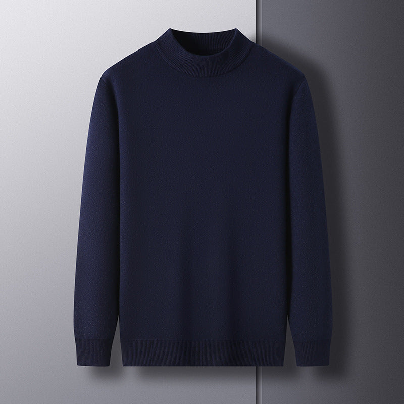 Men's Elegant Knit Sweater with Modern Stand-Up Collar Lisslune