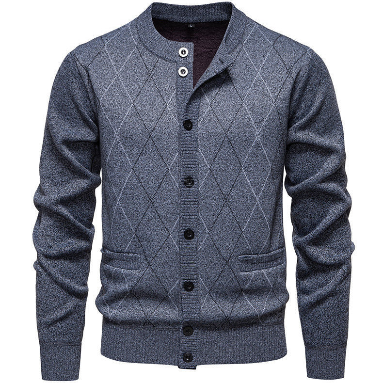 Men's stylish cardigan with diamond-shaped pattern Lisslune