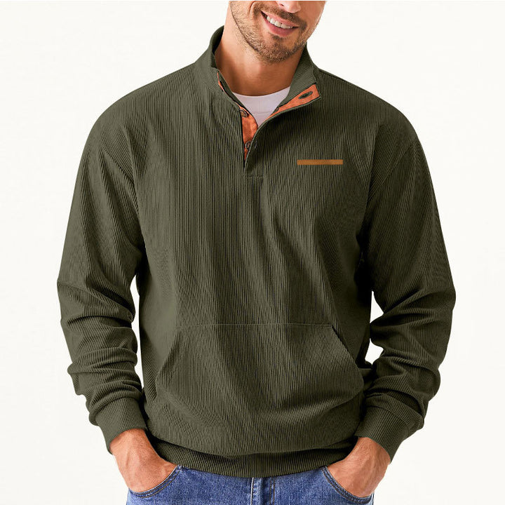 Men's High-Quality Pullover with Half Zip and Comfortable Fit Lisslune
