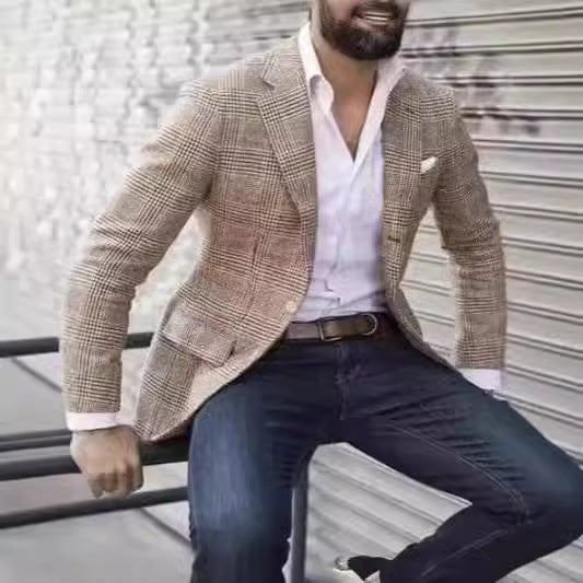 Men's elegant linen blazer with slim fit Lisslune