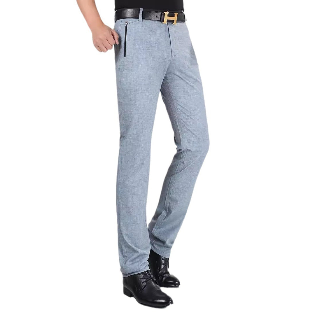Men's business trousers with elegant fabric pattern and practical pockets Lisslune