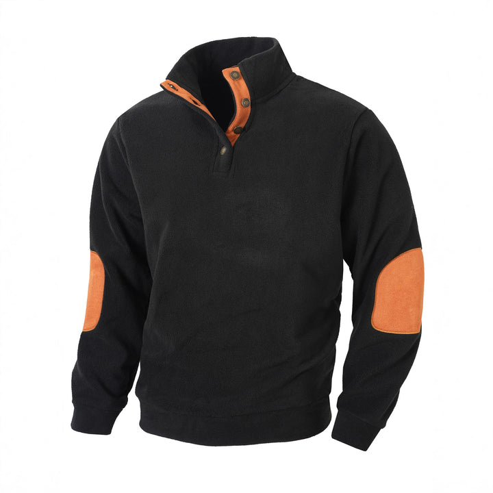 Men's fleece pullover with stylish stand-up collar and contrast details Lisslune