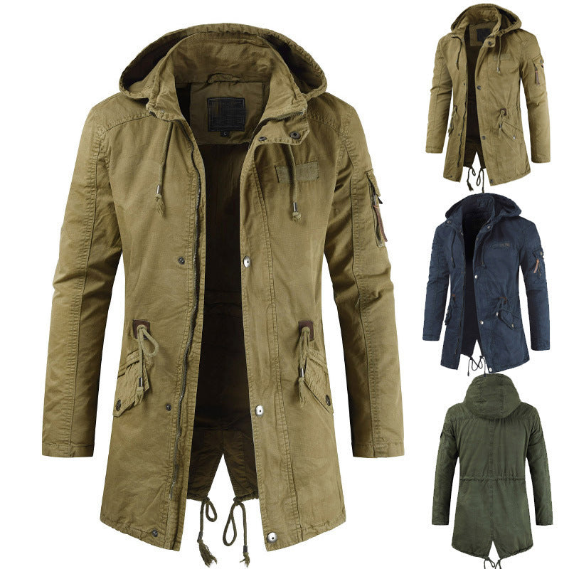 Men's casual and functional parka jacket with hood and practical pockets Lisslune