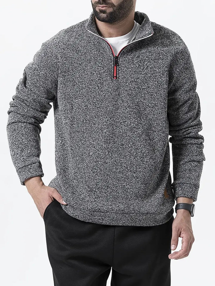 Men's fleece pullover with half zipper Lisslune