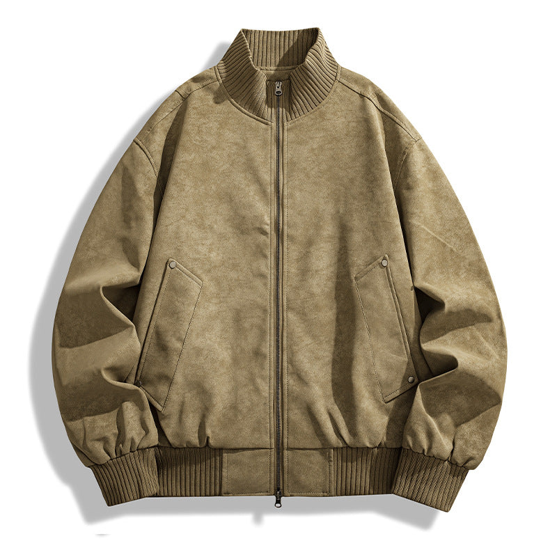 Men's stylish bomber jacket with unique texture Lisslune