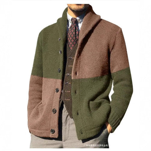 Men's cardigan with modern shawl collar and full button closure Lisslune