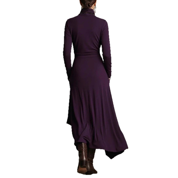 Women Elegant Maxi Dress with Draped Top and Asymmetrical Cut Lisslune