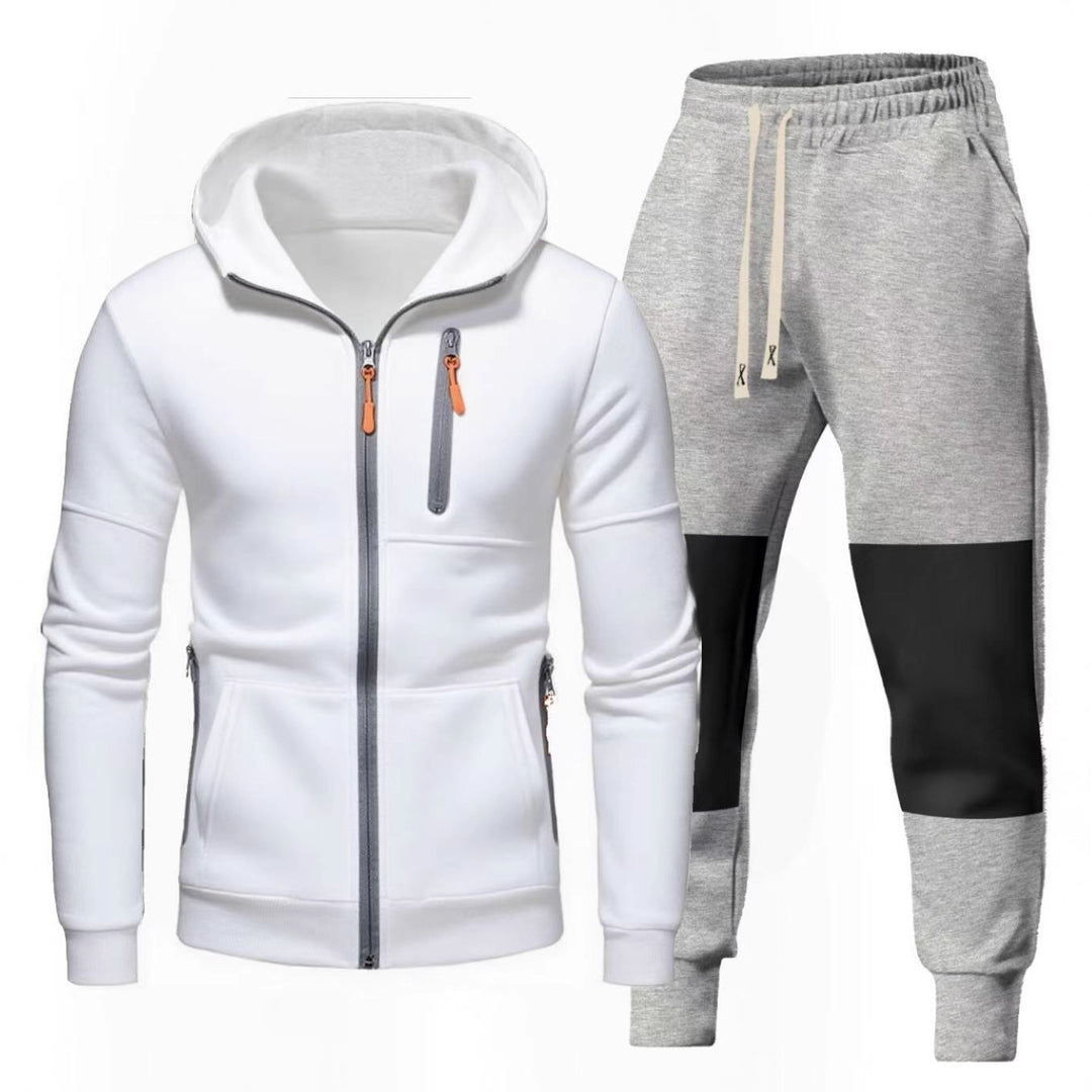 Men's Sports Hoodie and Jogging Pants Set with Functional Zipper Pockets Lisslune
