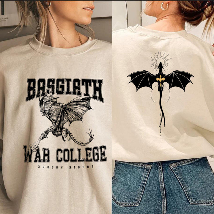 Women's sweatshirt with creative dragon motif and unique college design Lisslune