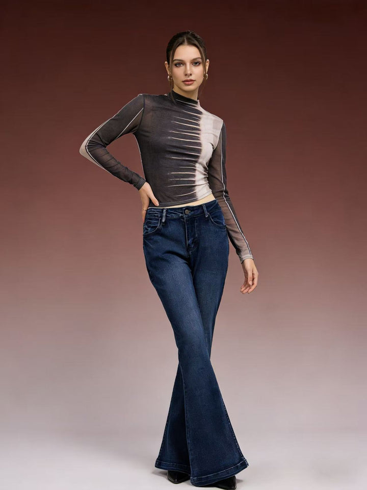 Women's elegant cropped top with puff sleeves and vintage embroidery Lisslune