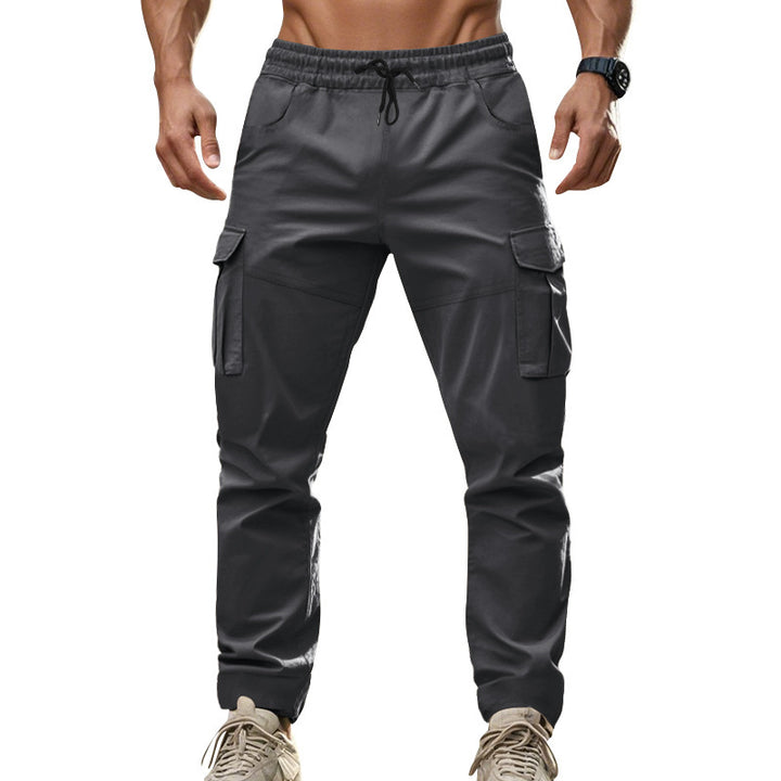 Men's cargo pants with elastic waistband and practical side pockets Lisslune 1758812816