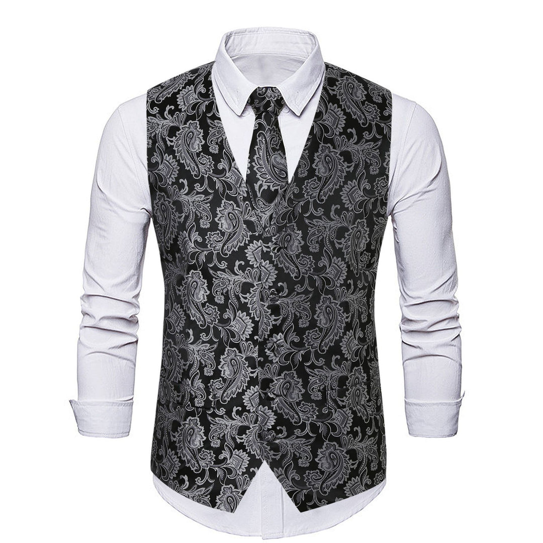 Men's Elegant Vest with Floral Pattern Lisslune