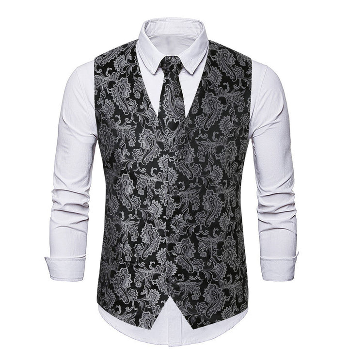 Men's Elegant Vest with Floral Pattern Lisslune
