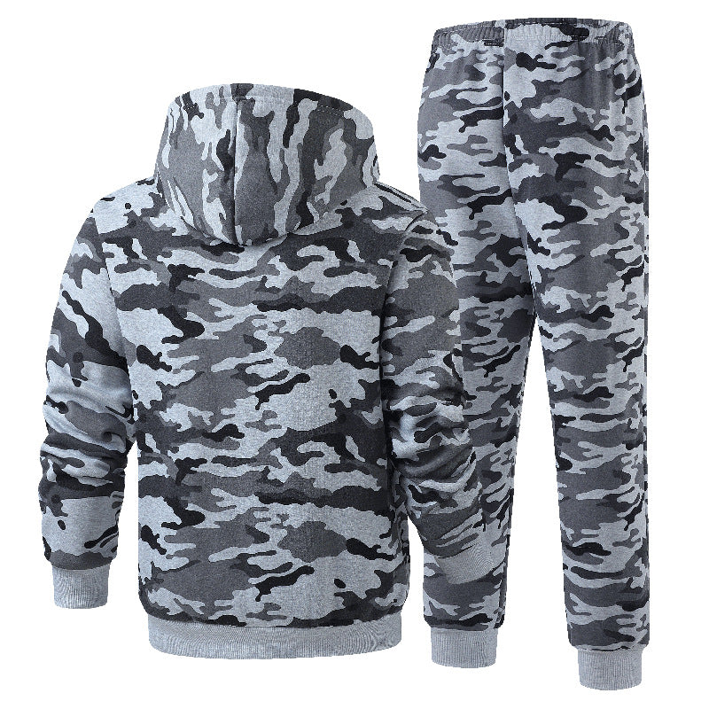 Men's Fleece-Lined Camouflage Tracksuit Lisslune