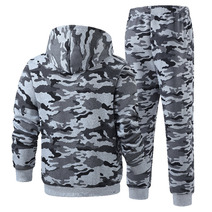Men's Fleece-Lined Camouflage Tracksuit Lisslune