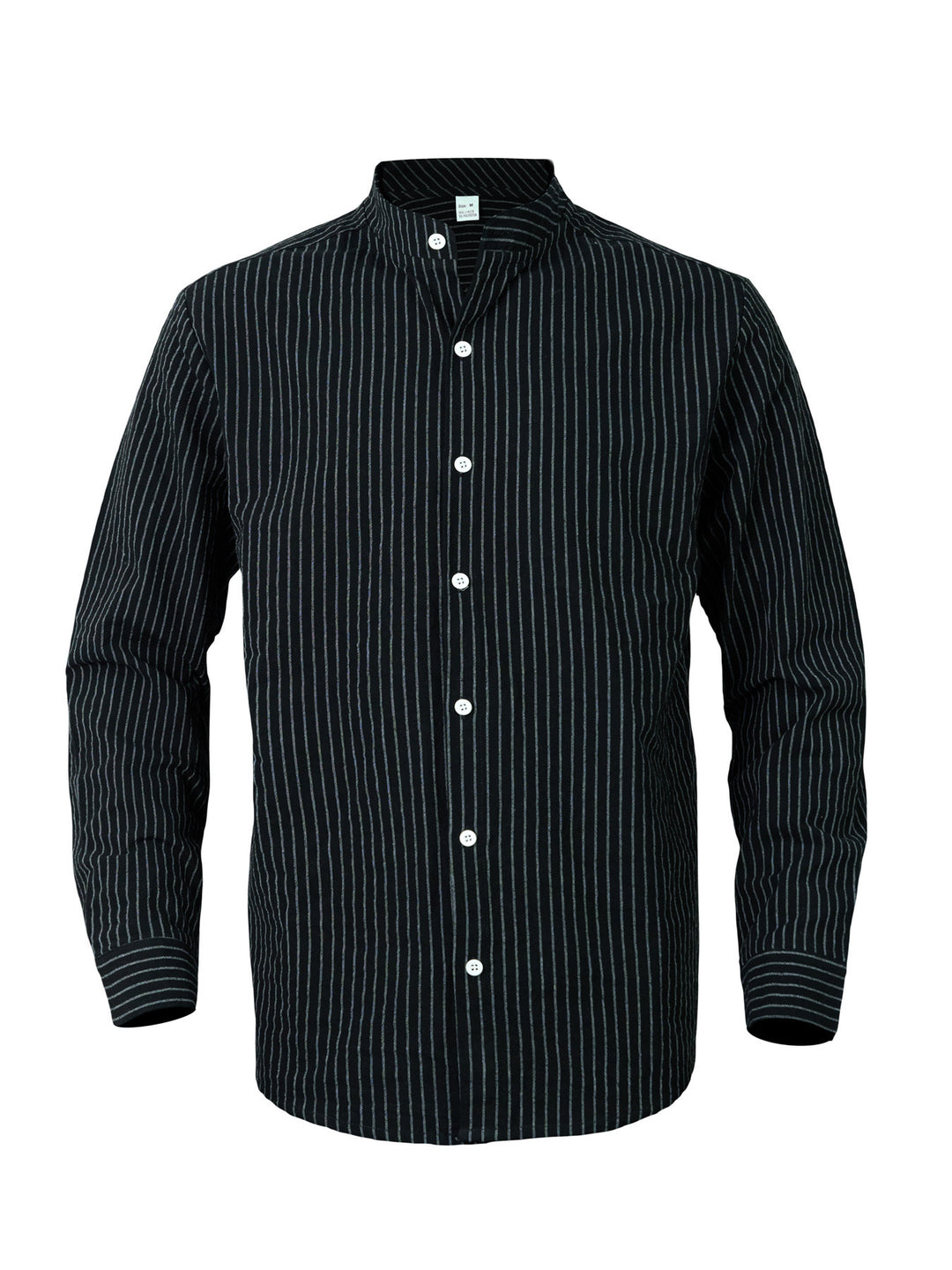 Men's modern shirt with narrow stripes and stand-up collar Lisslune