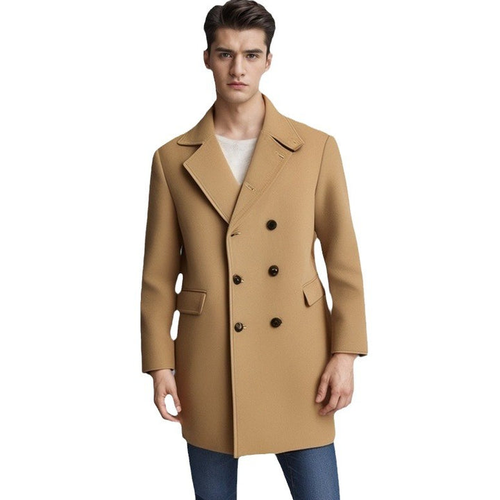 Men's elegant double-breasted wool coat Lisslune