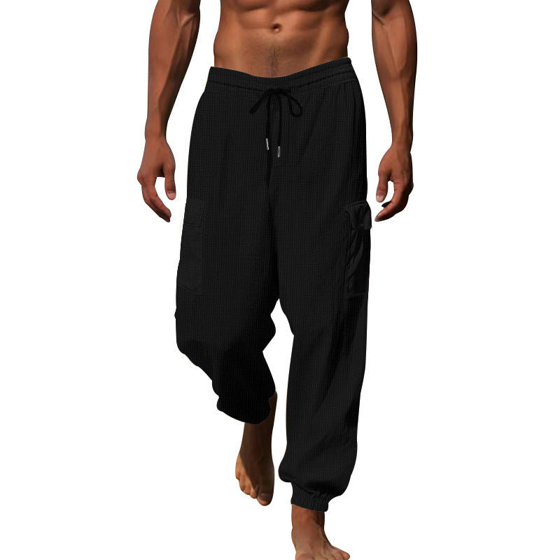 Men's cargo pants with elastic waistband and practical side pockets Lisslune