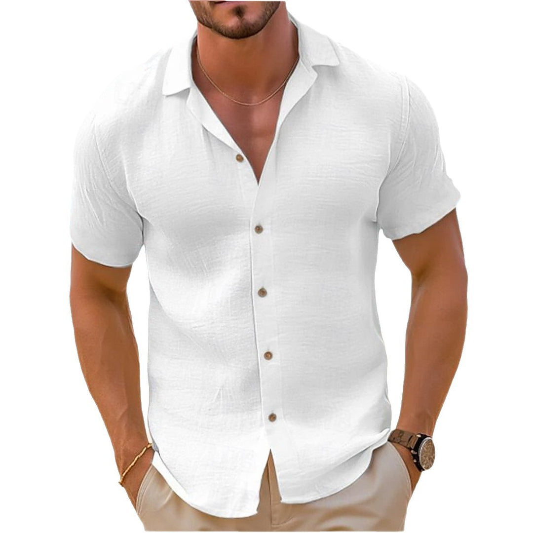 Men's short-sleeve shirt made of lightweight, breathable cotton with a modern cut Lisslune