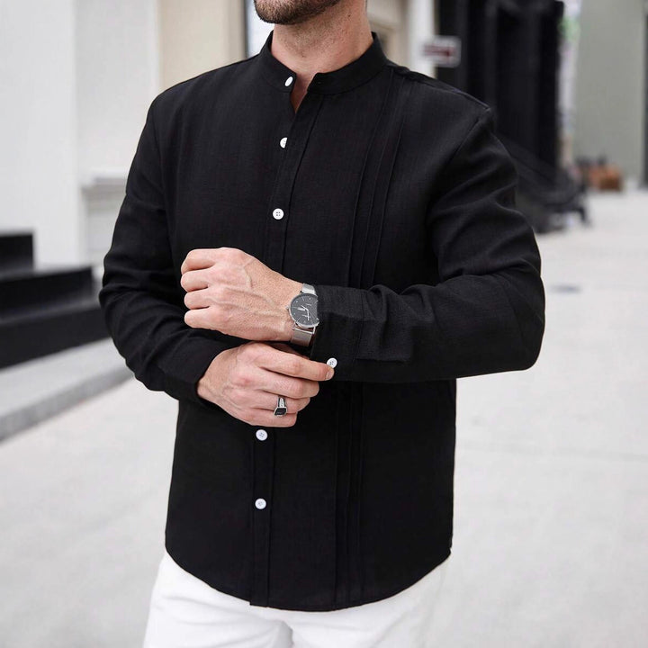 Men's Elegant and Modern Stand-Up Collar Shirt Lisslune