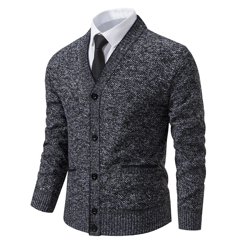 Men's cardigan with V-neck and elegant details Lisslune