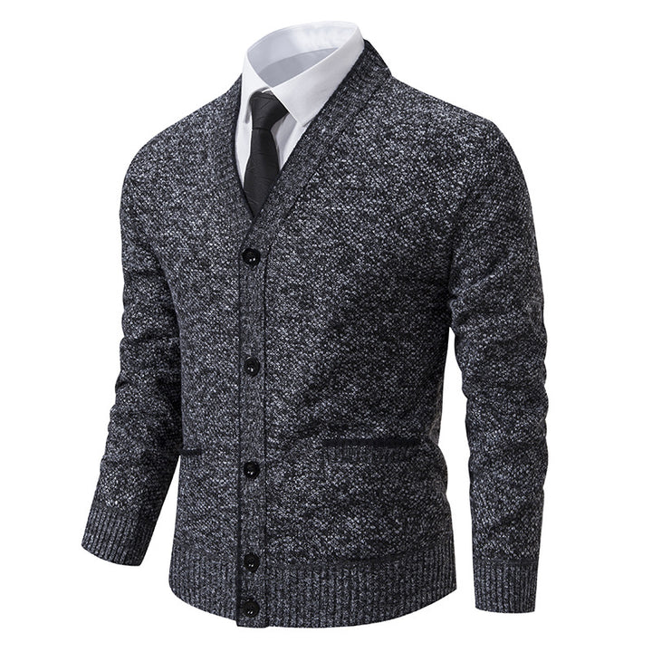 Men's cardigan with V-neck and elegant details Lisslune