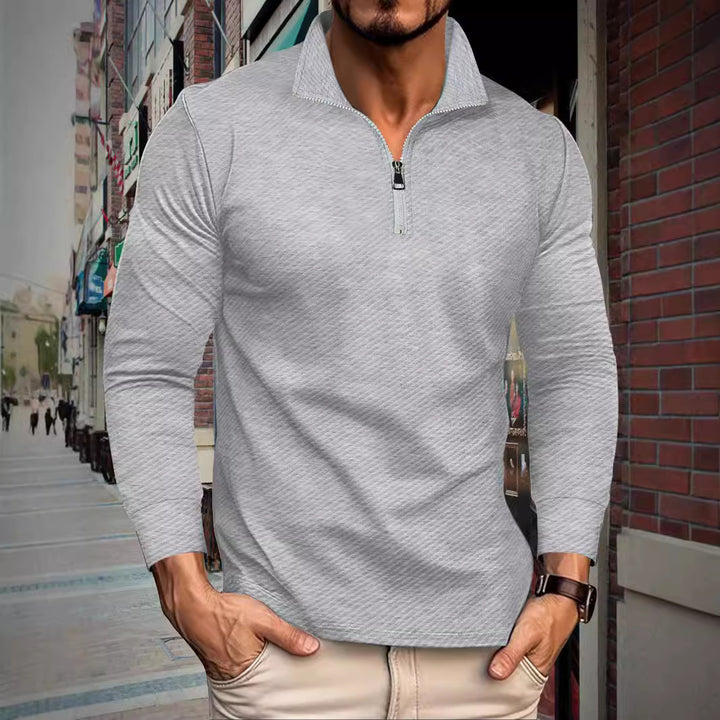 Men's functional pullover with short zipper and sporty cut Lisslune