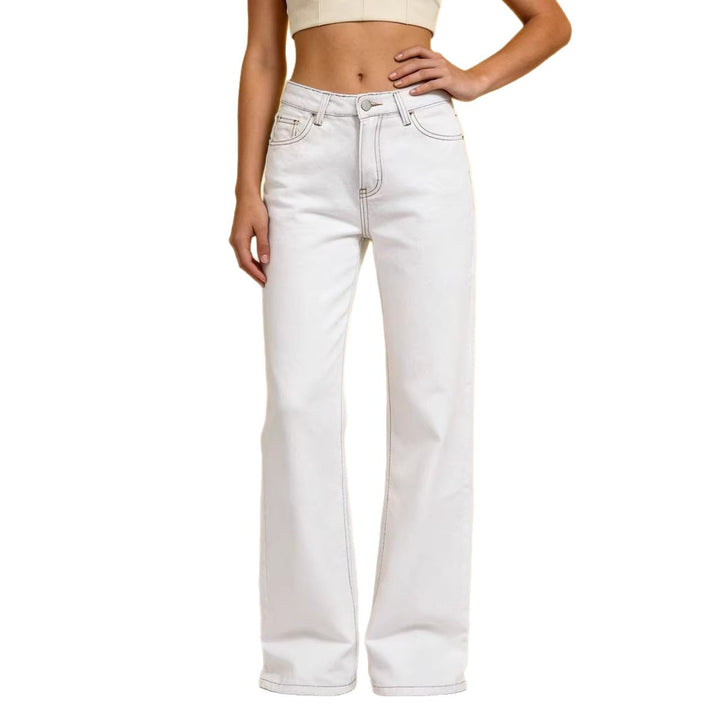 Women Flared Jeans with High Waist and Elegant Seam Details Lisslune