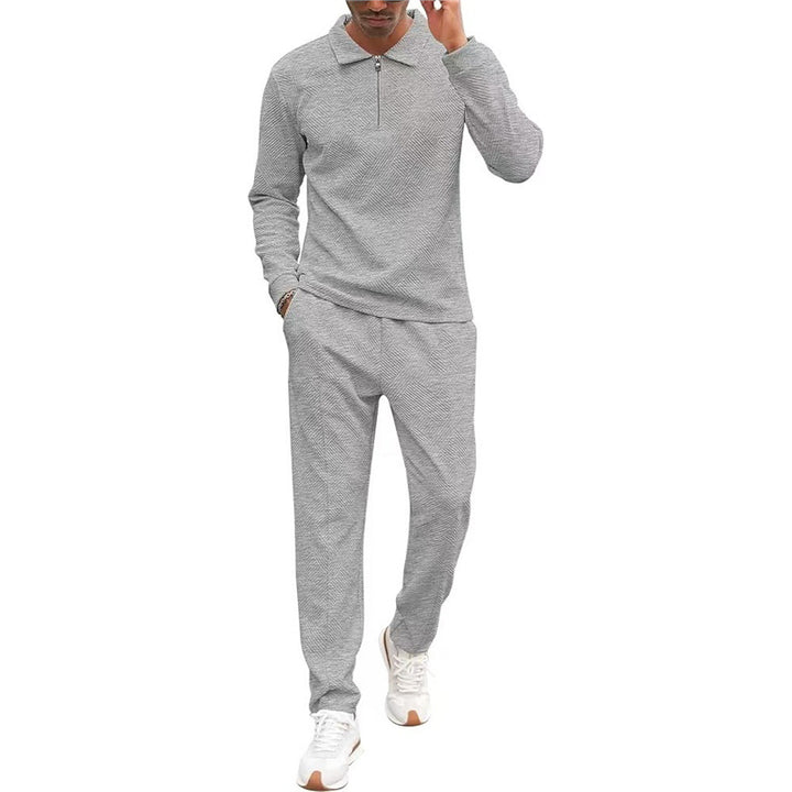 Men's casual leisure sweat set with textured fabric Lisslune