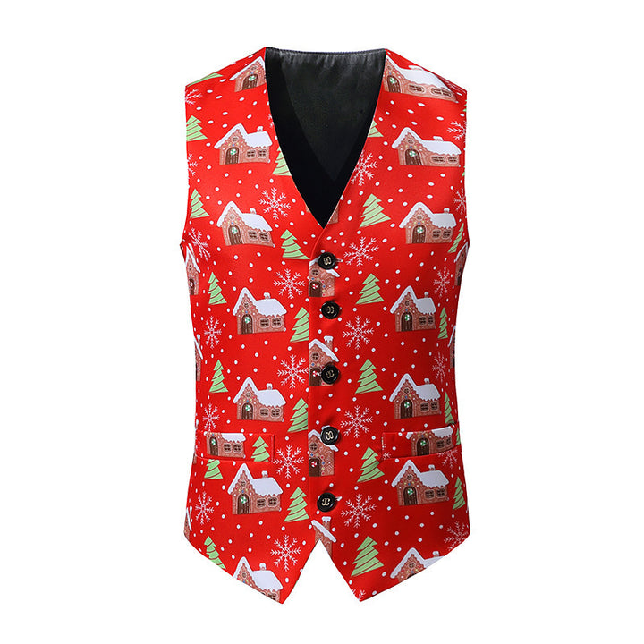 Men's festive waistcoat with vibrant Christmas design Lisslune