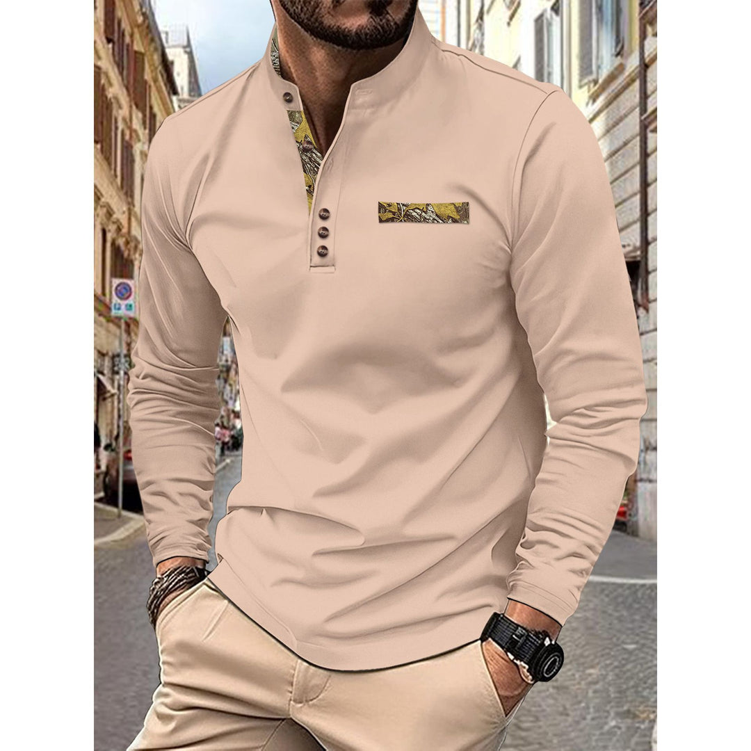 Men's Elegant Long Sleeve Shirt with Creative Collar Lisslune