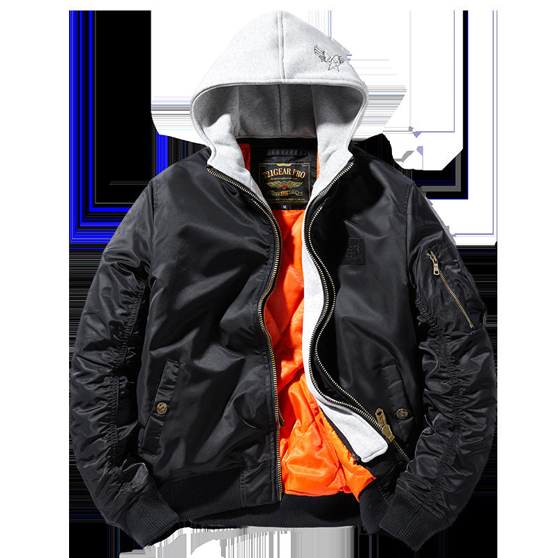 Men's bomber jacket with removable hood and practical pockets Lisslune