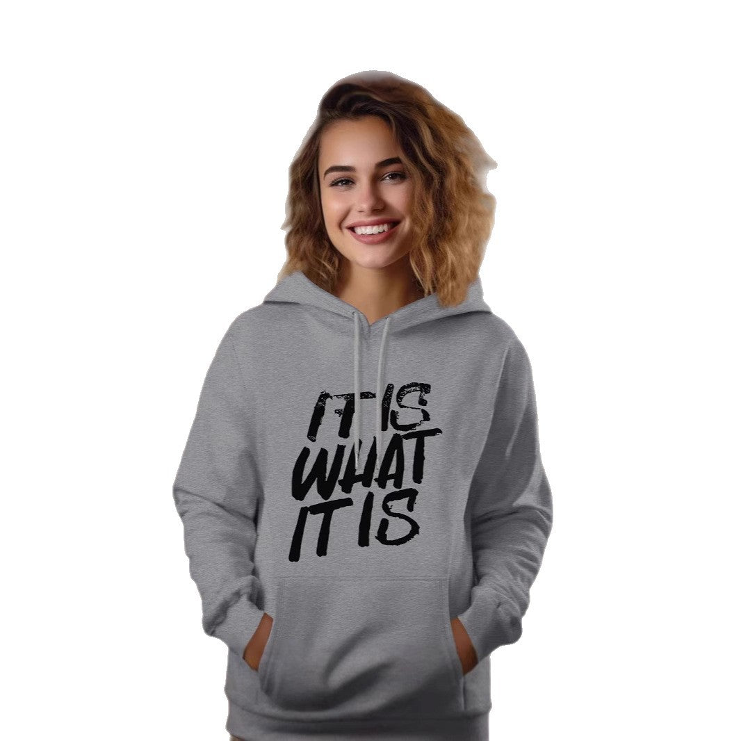 Women's hoodie with creative lettering and comfortable fit Lisslune